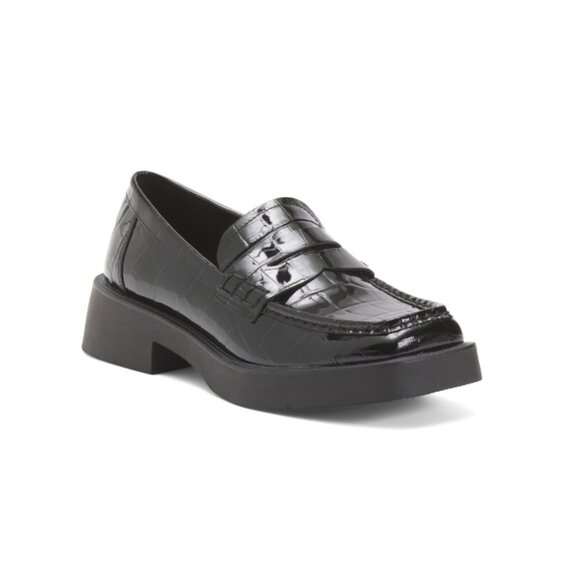 GH BASS Black Patent Leather Bowery Square Toe Loafers - Picture 1 of 2